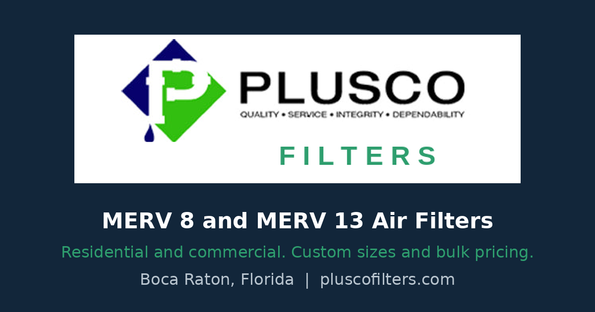 24x24x1 Air Filters | MERV 8 & MERV 13 | Plusco Filters